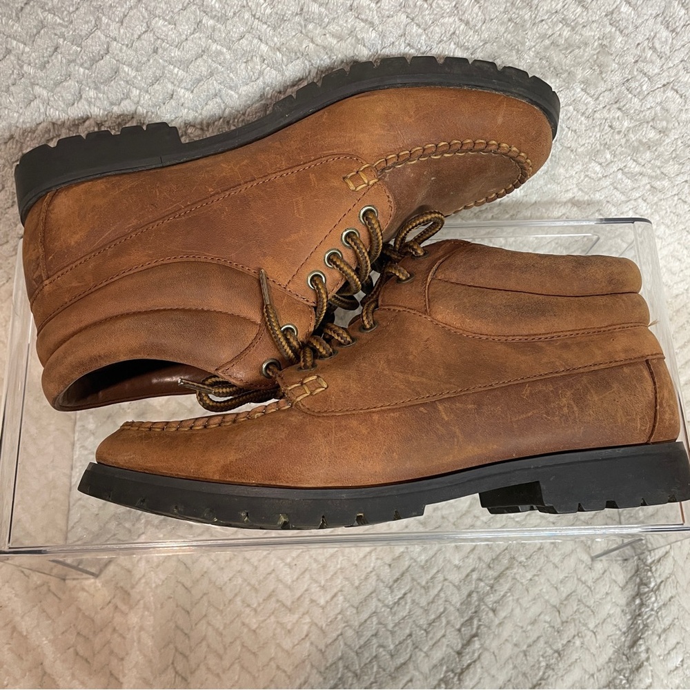 Vtg 90s Maine Woods Womens Brown Leather‎ Hiking Ankle Lace Up Boots size 9M - Picture 6 of 9